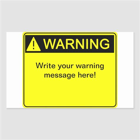 Warning Create Your Custom Warning Label Rectangular Sticker