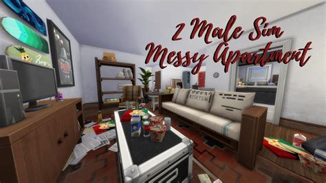 2 Male Sims Messy Apartment The Sims 4 Apartment Renovation Youtube
