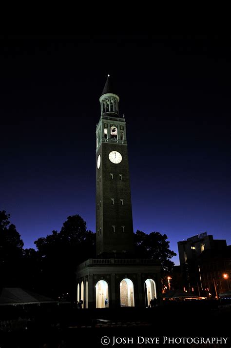 Unc Chapel Hill Bell Tower At Night Chapel Hill Nc Unc Chapel Hill