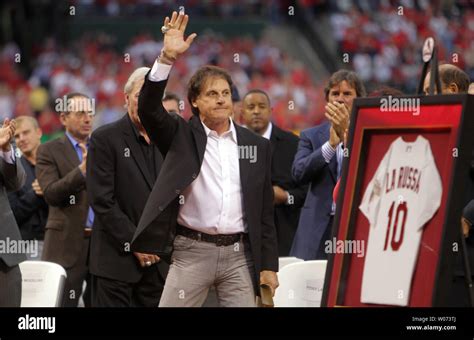 Former St Louis Cardinals Manager Tony Larussa Waves To The Crowd