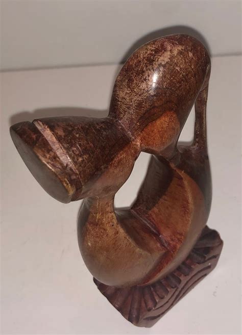 Vintage Modernist MCM Wooden Nude Lovers Sculpture Abstract Etsy