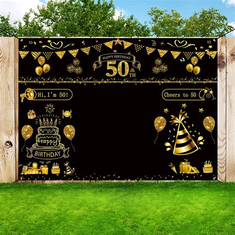 Buy Trgowaul 50th Birthday Decorations For Men Women Black And Gold