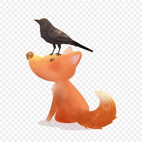 Fox And Crow Fox Crow Flower Png Transparent Clipart Image And Psd