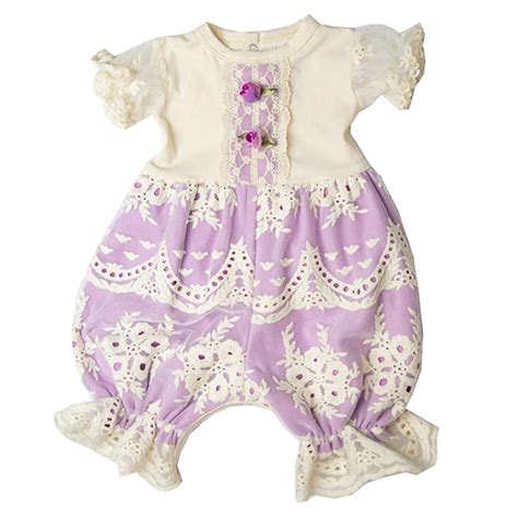 Haute Baby Lacy Lilac Baby Bubble Romper