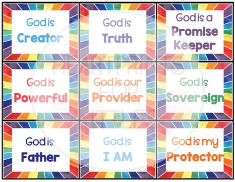 Attributes Of God Matching Cards Names Of God Sunday School Etsy