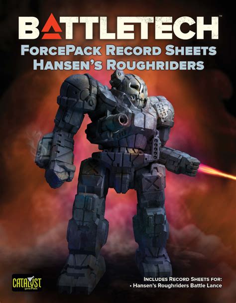 Record Sheets Battletech Forcepack Hansens Roughriders Master