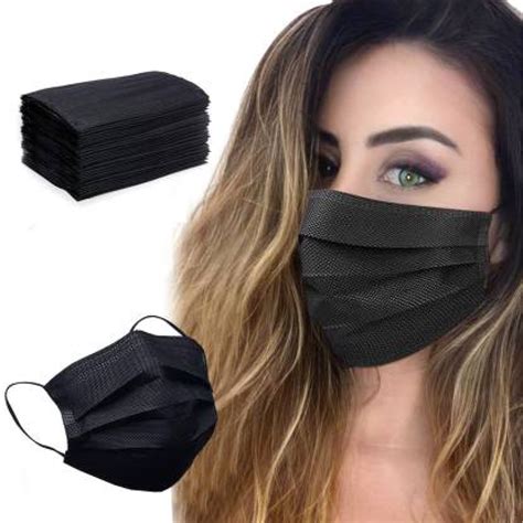 Vms 3 Ply Disposable Surgical Black Face Masks With Nose Clip At Rs 1