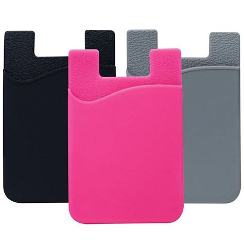3pc Silicone Pocket Wallet Credit Id Card Adhesive Holder Case Sticker
