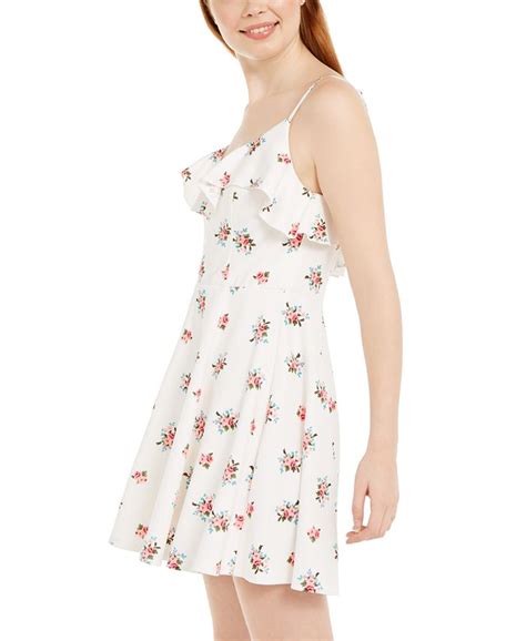 Trixxi Juniors Ruffled Floral Print Dress And Reviews Dresses