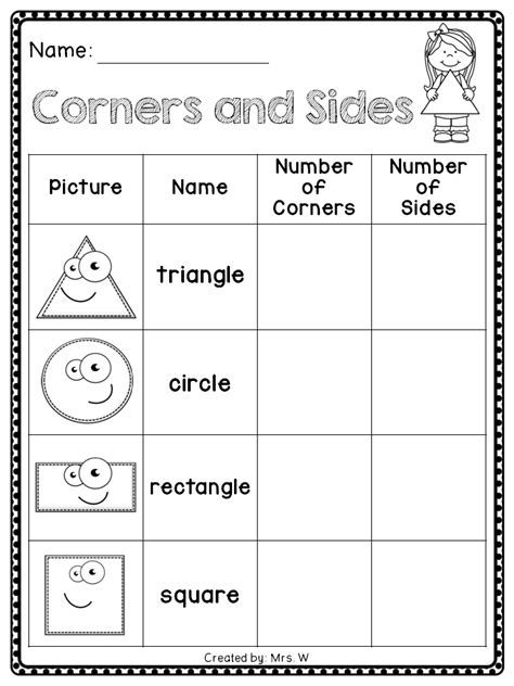 2d Shapes Sides And Vertices Shapes Worksheet Otosection