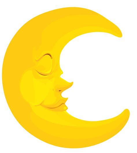 Yellow Crescent Moon For Kids Clipart Best
