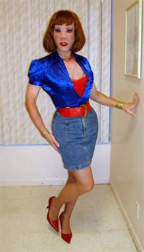 Kathy Leigh Satin Blouse And Denim Miniskirt Would You H Flickr