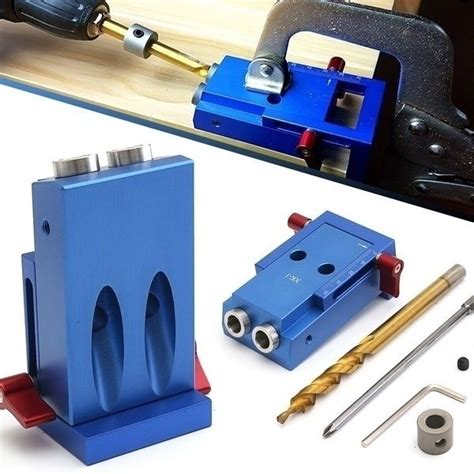 Pocket Hole Jig Kit System Wood Working Joinery Tool Set W Step Drill