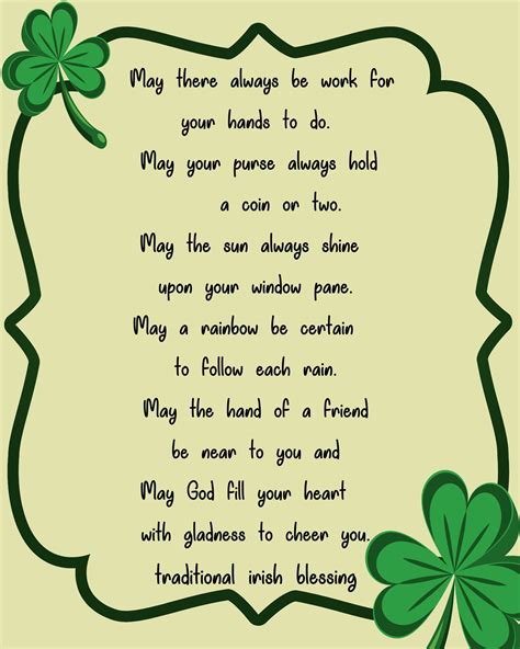 Printable Irish Blessing Prayer