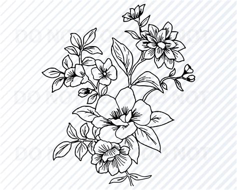 Blooming Flower Svg Files For Cricut Flower Vector Images Etsy