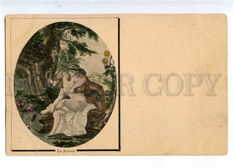 187299 La Source Kiss Of Nude Nymph Vintage Postcard Topics Risque