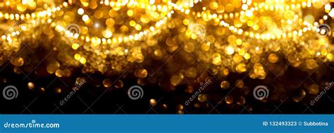 Christmas Golden Glowing Background Gold Holiday Abstract Glitter