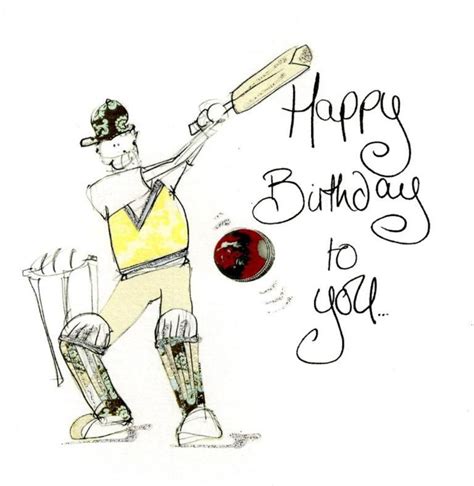 Happy Birthday Cricket Greeting Card By Tracey Russell Square Card