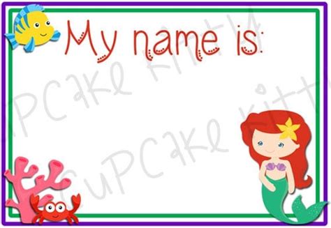 Little Mermaid Name Tag