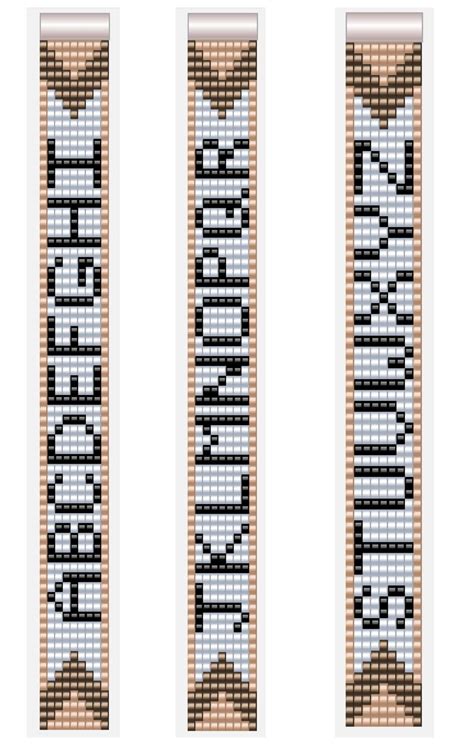 Alphabet Letter Patterns For Miyuki Beadloom Bracelets 7 Columns A Z