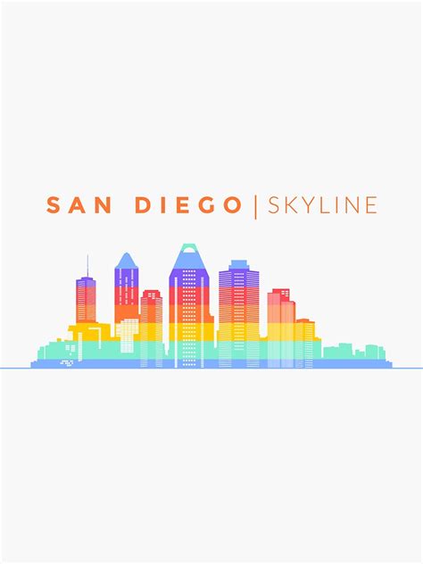 San Diego City Skyline Travel Sticker By Duxdesign San Diego City