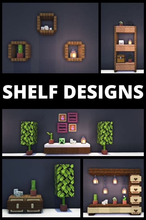 Shelf Designs In Minecraft In 2022 Easy Minecraft Houses Minecraft