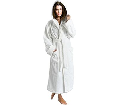 Women S White Terry Cotton Hooded Bathrobe Toweling Robe