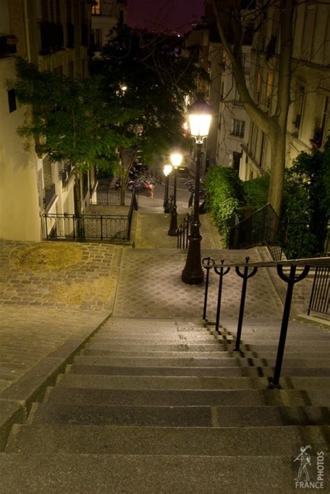 Montmartre Stairs At Night Montmartre France In Photos
