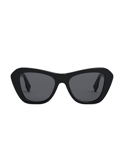 Fendi Women S O Lock 52mm Rectangular Sunglasses Shiny Black Editorialist