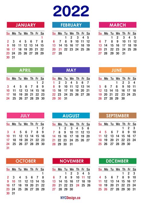 2022 Mini Calendar Printable Calendar Of National Days