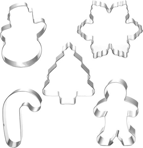 Orapink Christmas Cookie Cutter Set 5 Pcs Holiday Cookie Molds