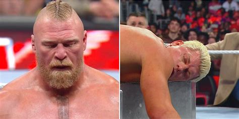 Watch Brock Lesnar Destroys Cody Rhodes On Wwe Raw After Wrestlemania 39