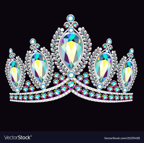 Crown Tiara Women With Glittering Precious Stones Vector Image