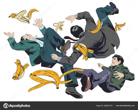 Man Slipping On Banana Peel Stock Illustration Stock Illustration By ©bomg11 264661316