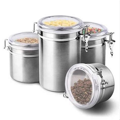 tallin 4 piece stainless steel airtight and leak proof food storage container set with acrylic lid
