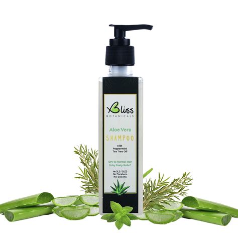 buy bliss botanicals aloe vera shampoo with peppermint and tea tree oil itchy scalp relief