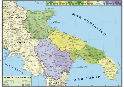 Cartina Della Puglia La Cartina Della Puglia Con Mappa Delle Varie