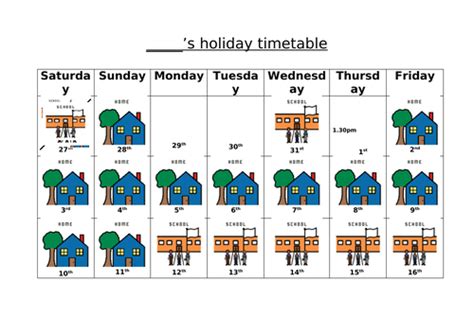Easter Holiday Visual Calendar Teaching Resources