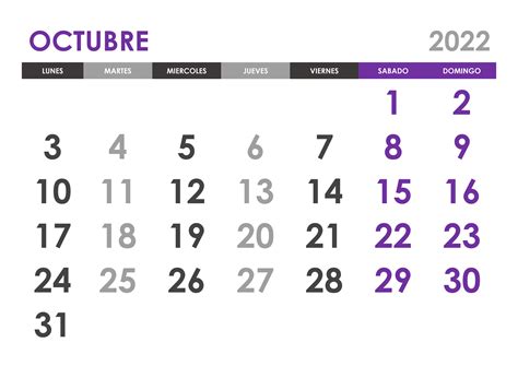 Calendario Octubre 2022 Calendariossu