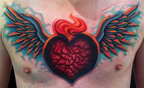 Flaming Heart With Wings By Timothy B Boor Tattoonow