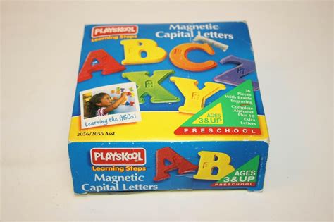 Magnetic Capital Letters With Braille Engraving Vintage Playskool 26