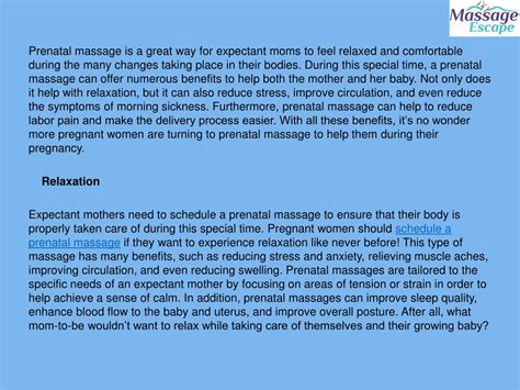 ppt five benefits of a prenatal massage for expectant moms powerpoint presentation id 11990583