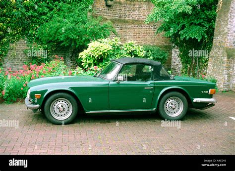 Triumph Tr6 In British Racing Green Stock Photo Alamy