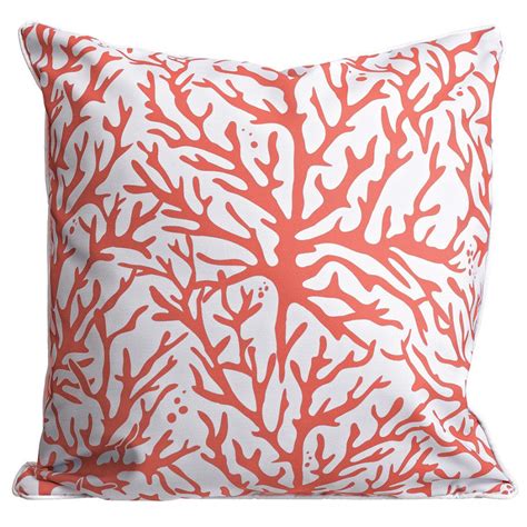 Coral Coral Pillow Coastal Style Ts