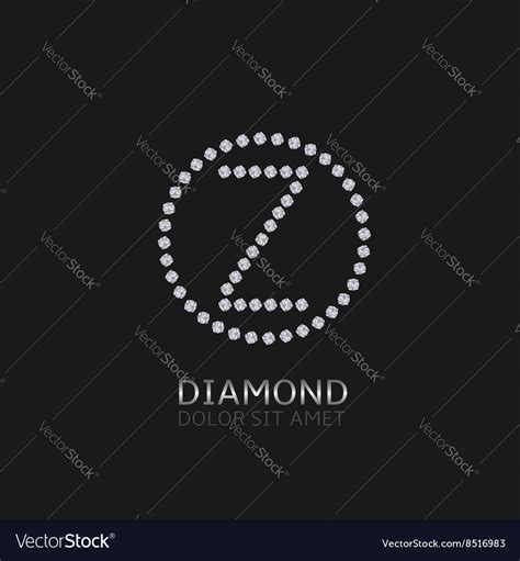 Z Letter With Diamonds Royalty Free Vector Image