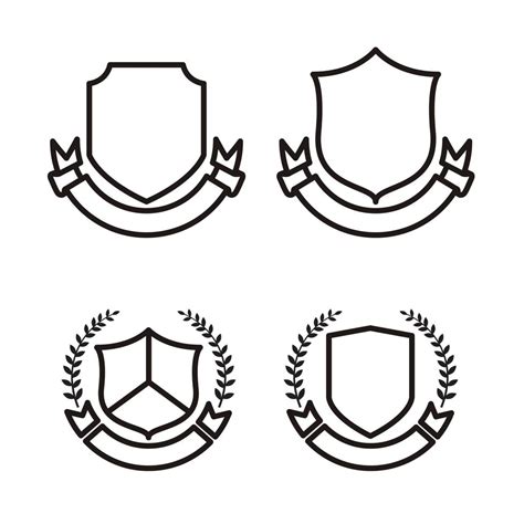 conjunto de escudo en blanco diseño de arte lineal Vector en Vecteezy
