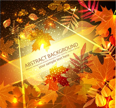 Abstract Autumn Backdrop With Leaves Elements And More Vector Download