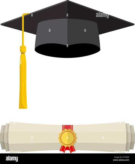 Graduation Cap And Rolled Diploma Scroll Stock Vector Image And Art Alamy
