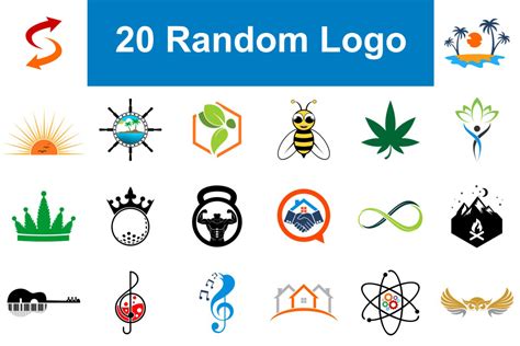 20 Random Logos V1 Bundle · Creative Fabrica