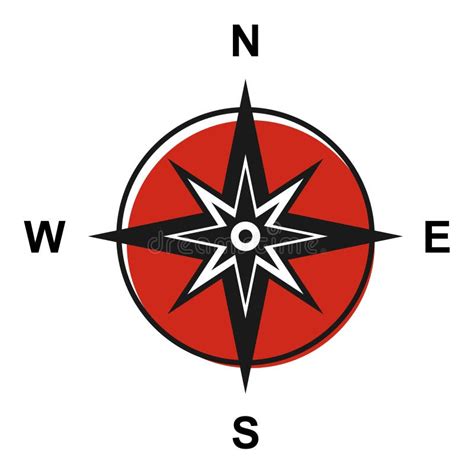 3d Compass North South East West 4 Directions Stock Illustration